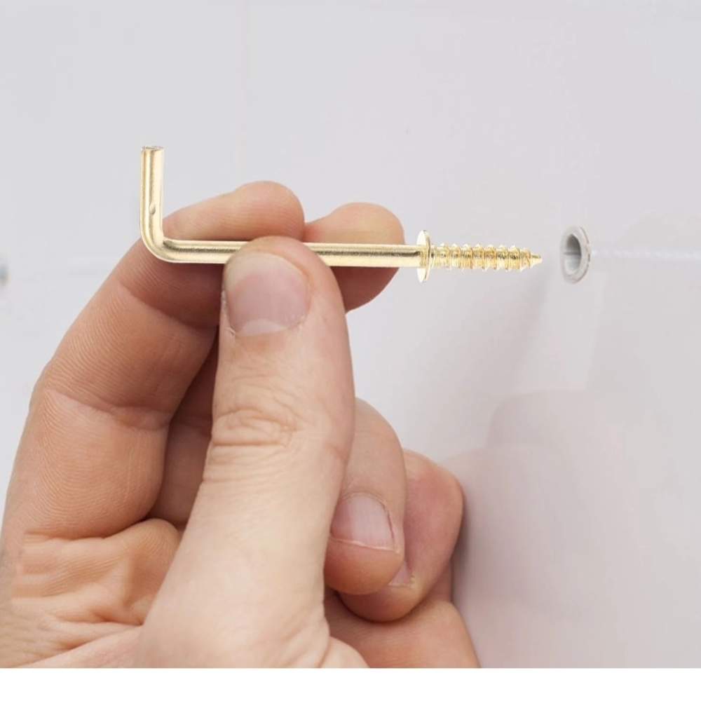 HANG PICTURES IN SECONDS ✨ 100 Gold Screw Hooks | DIY Glow-Up Kit 💅